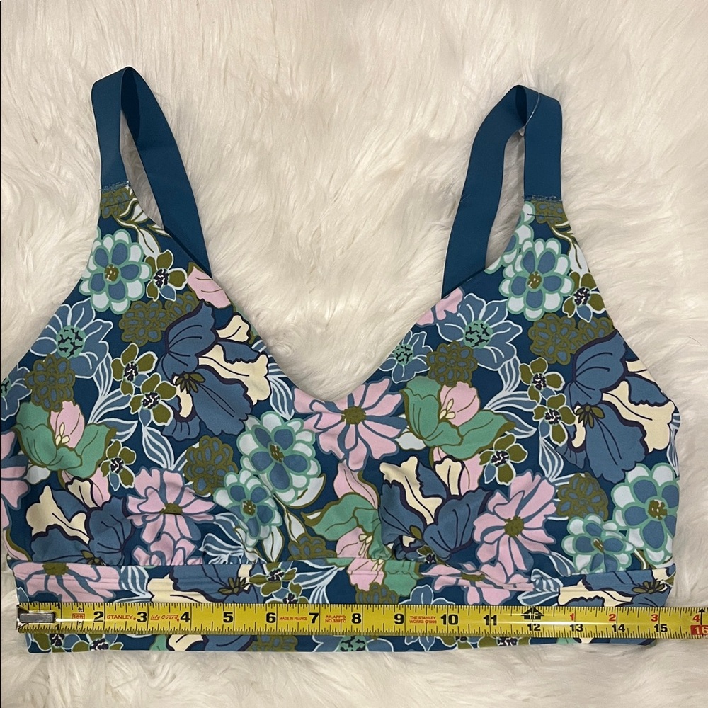 🆕 Offline by Aerie Blue Floral Sports Bra Size XL - Picture 5 of 6